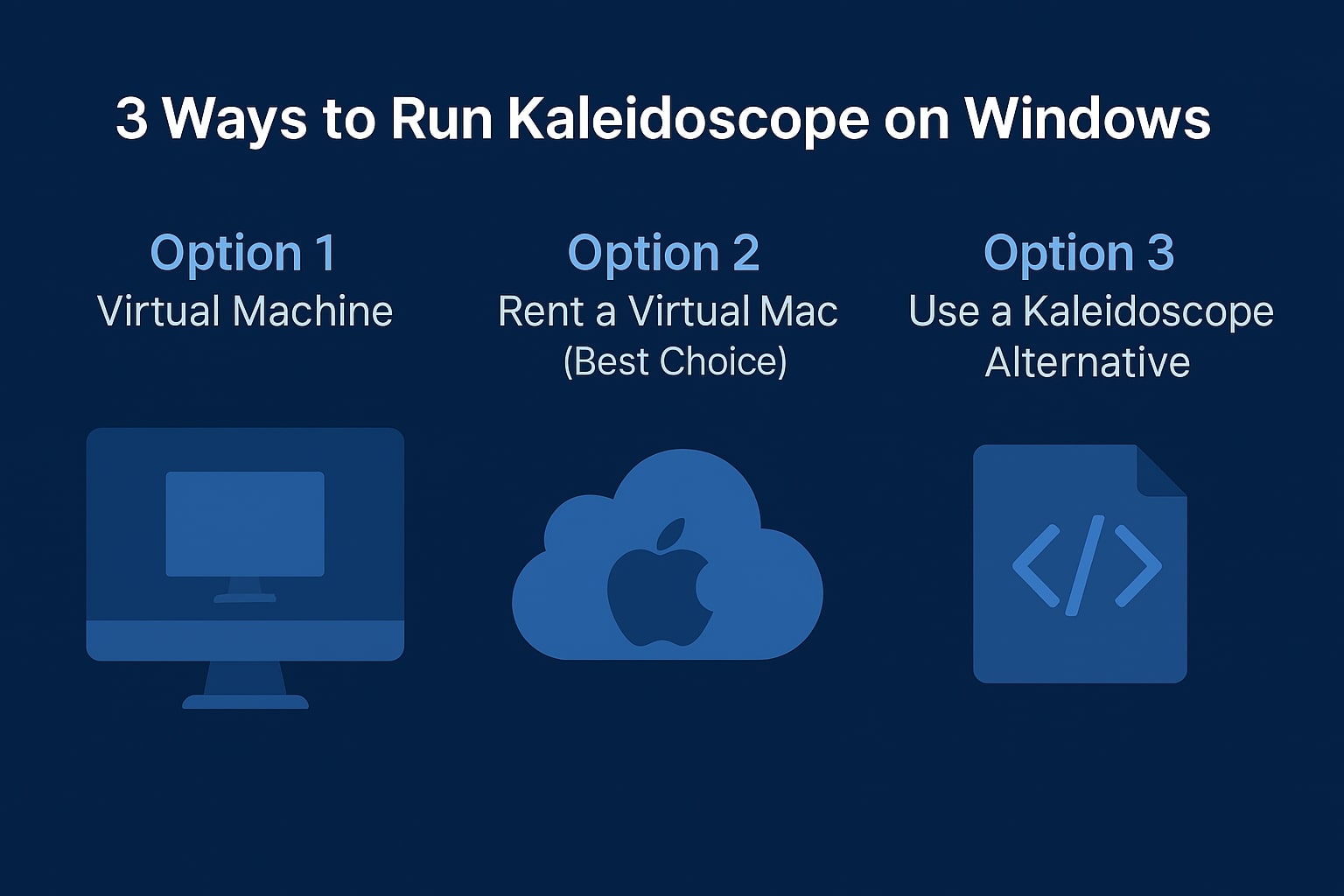 Three ways to run kaleidoscope on windows