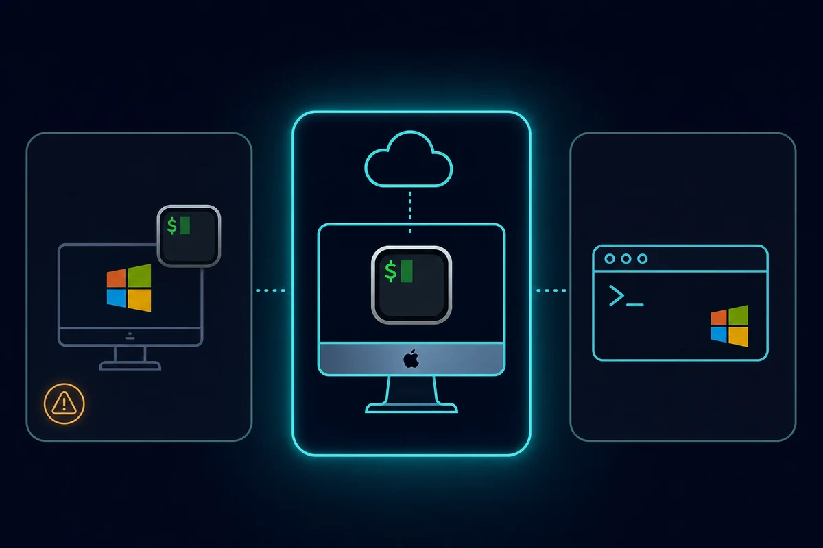 Three ways to run iTerm2 on Windows: virtual machine, cloud Mac, and native terminal