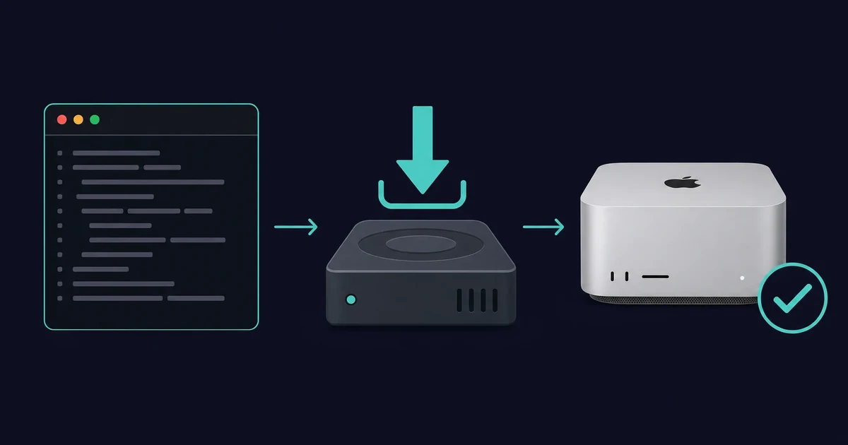 Three-step local model flow: build the tool, download the weights, run on a Mac Studio