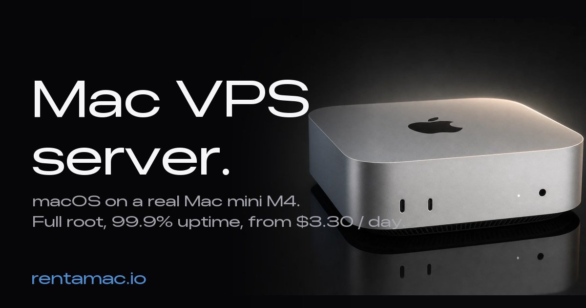 Apple Ios Server Mac VPS Server, macOS on a Real Mac mini