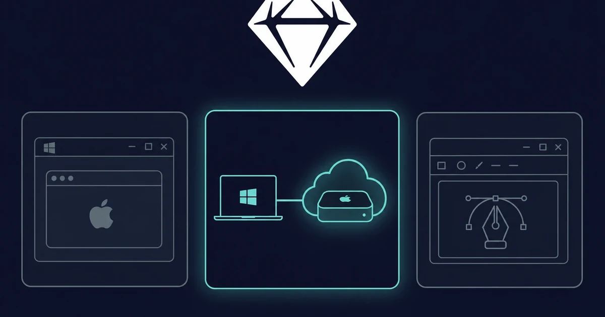 Three ways to run Sketch on Windows: a VM, a cloud Mac, or a Windows app